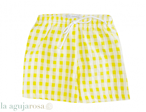 BAÑADOR NIÑO VICHY AMARILLO
