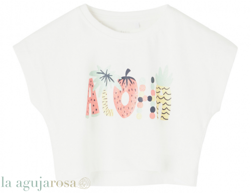 CAMISETA TOP CROP BLANCA DE ALGODÓN DE BESTSELLER