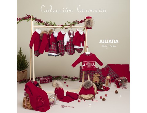 PELELE EN TONOS ROJOS CON POPONES DE LA COLECCIÓN GRANADA