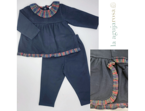 CONJUNTO LARGO CON CAMISA C/VOLANTES DE BABIDÚ