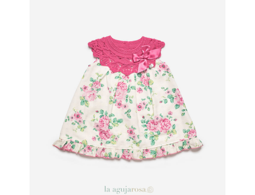 VESTIDO CUERPO REDONDO FLORES J7117 DE LA COLECCIÓN ALGARVE DE JULIANA