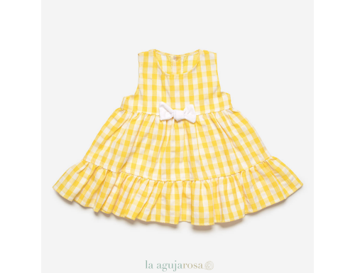 VESTIDO DOS VOLANTES CUADROS J7129 DE LA COLECCIÓN MARINA DE JULIANA