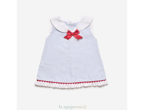 VESTIDO ENTERIZO TELA RAYADA J7137 DE LA COLECCIÓN BÁVARO DE JULIANAN B