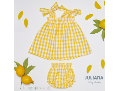 VESTIDO CORTO CON BRAGA DE TELA DE CUADROS J7141 DE LA... 2