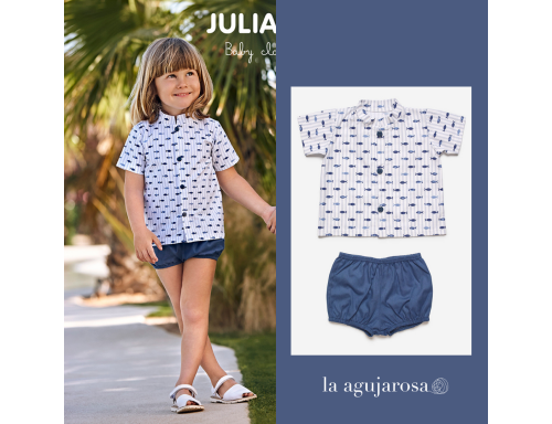 CONJUNTO CAMISA NIÑO PECES J7174 DE LA COLECCIÓN LLEVANT DE JULIANA