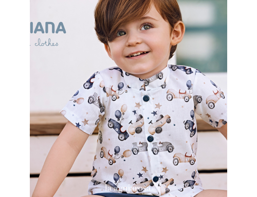 CONJUNTO CAMISA NIÑO COCHES J7176 DE LA COLECCIÓN NORONHA DE JULIANA