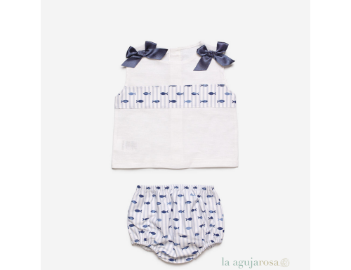 CONJUNTO CAMISA NIÑA PECES J7186 DE LA COLECCIÓN LLEVANT DE JULIANA