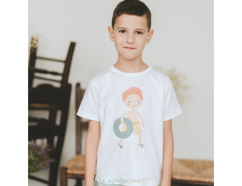 CONJUNTO DE NIÑO BERMUDA VERDE CAMISETA FLOTADOR DE MON PETIT BONBON