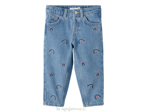 JEANS NIÑA BORDADO ARCOIRIS DE NAME IT