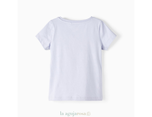 CAMISETA NIÑA DE MANGA CORTA EN ALGODÓN ORGÁNICO PERRO ARCOIRIS DE BESTSELLER