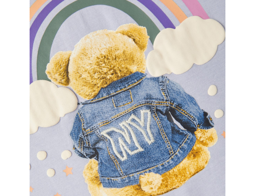 CAMISETA NIÑA DE MANGA CORTA EN ALGODÓN ORGÁNICO PERRO ARCOIRIS DE BESTSELLER