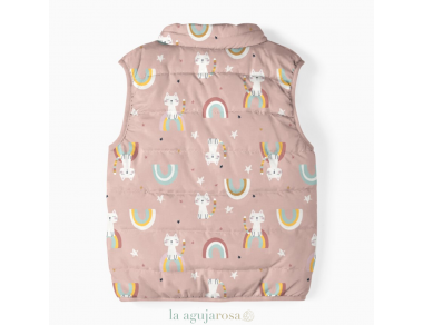 CHALECO NIÑA ESTAMPADO COLOR ROSA 2